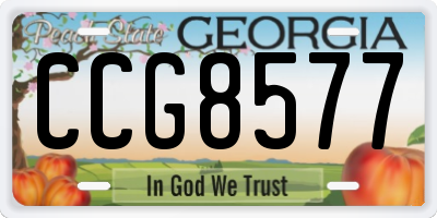 GA license plate CCG8577