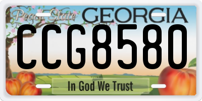 GA license plate CCG8580