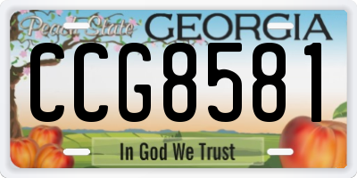 GA license plate CCG8581