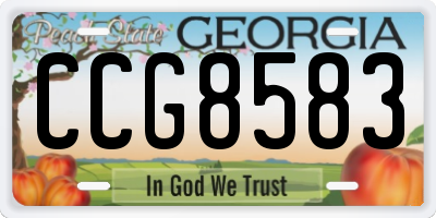 GA license plate CCG8583