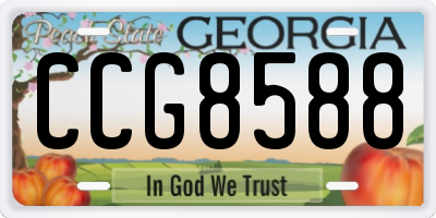 GA license plate CCG8588