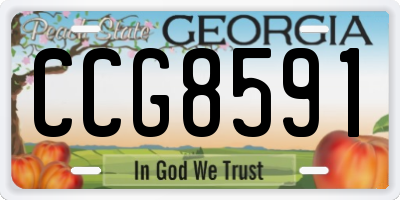 GA license plate CCG8591