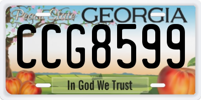 GA license plate CCG8599