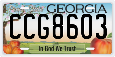 GA license plate CCG8603
