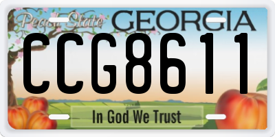 GA license plate CCG8611