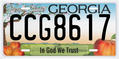GA license plate CCG8617