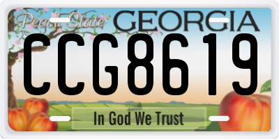 GA license plate CCG8619