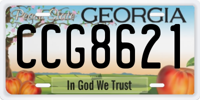GA license plate CCG8621