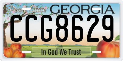 GA license plate CCG8629