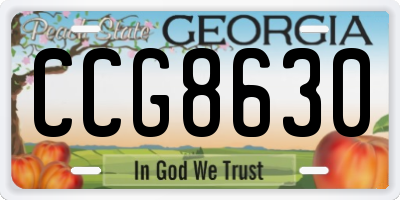 GA license plate CCG8630