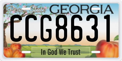 GA license plate CCG8631