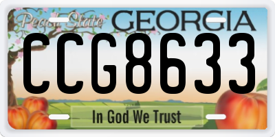 GA license plate CCG8633