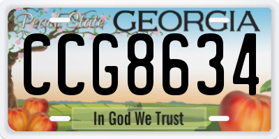 GA license plate CCG8634