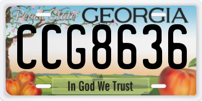 GA license plate CCG8636