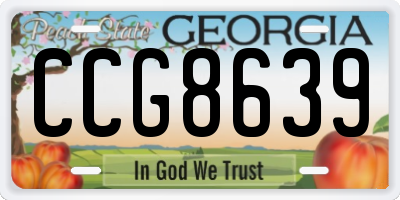 GA license plate CCG8639