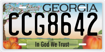 GA license plate CCG8642