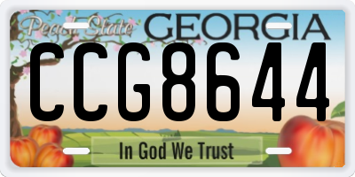 GA license plate CCG8644