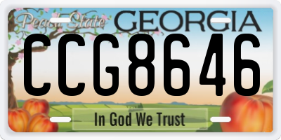 GA license plate CCG8646