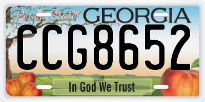 GA license plate CCG8652