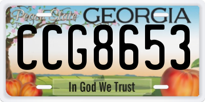 GA license plate CCG8653