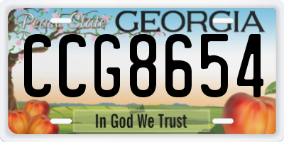 GA license plate CCG8654