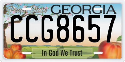 GA license plate CCG8657