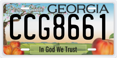 GA license plate CCG8661