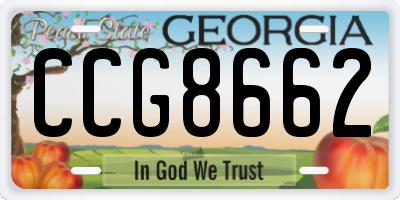 GA license plate CCG8662