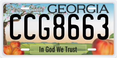 GA license plate CCG8663