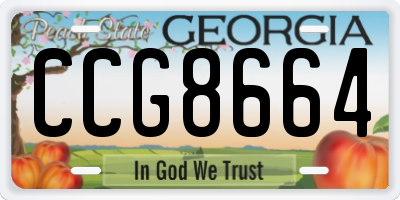 GA license plate CCG8664