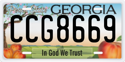 GA license plate CCG8669