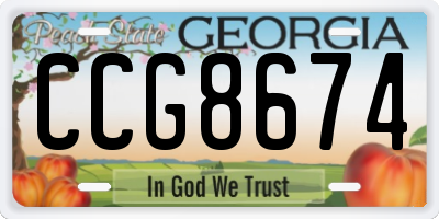 GA license plate CCG8674