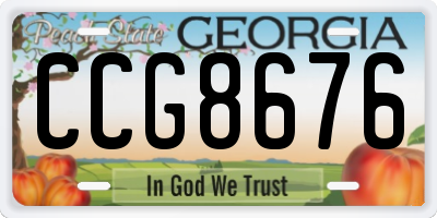 GA license plate CCG8676