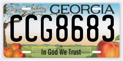 GA license plate CCG8683