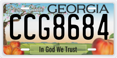 GA license plate CCG8684