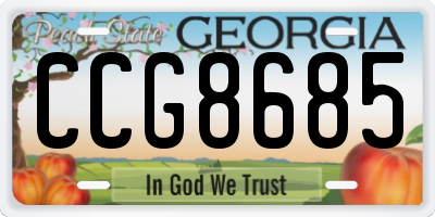 GA license plate CCG8685