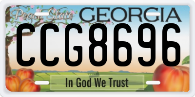 GA license plate CCG8696