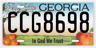 GA license plate CCG8698