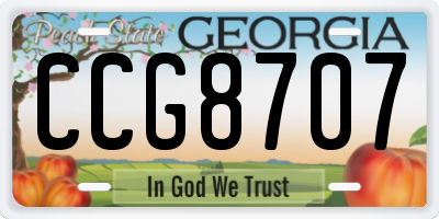 GA license plate CCG8707