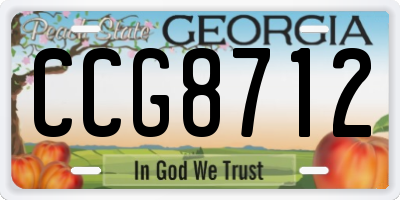 GA license plate CCG8712