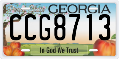 GA license plate CCG8713