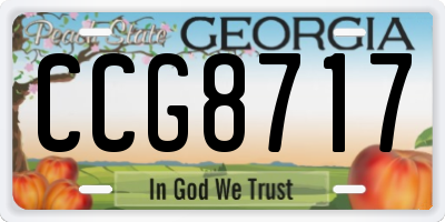 GA license plate CCG8717