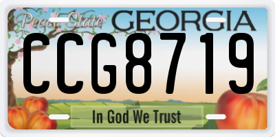 GA license plate CCG8719