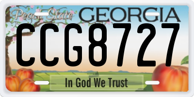 GA license plate CCG8727