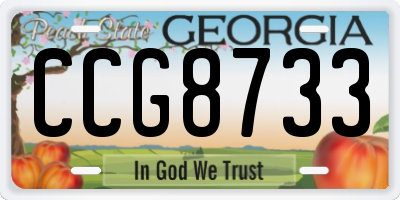 GA license plate CCG8733