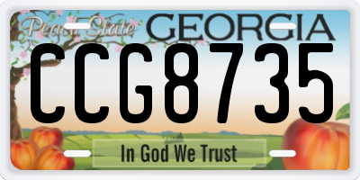 GA license plate CCG8735