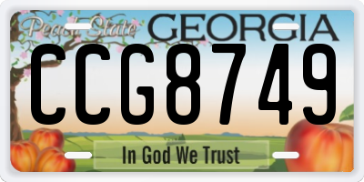 GA license plate CCG8749