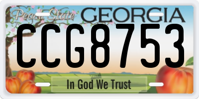 GA license plate CCG8753