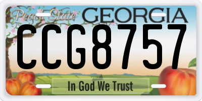 GA license plate CCG8757