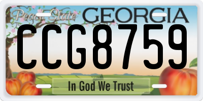 GA license plate CCG8759